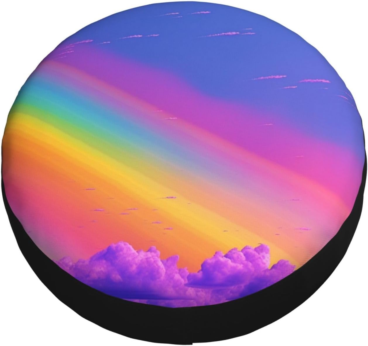 Rainbow Aesthetic Spare Tire Cover Weatherproof Wheel Covers Universal Wheel Protectors Portable Wheel Bags Camper Tire Covers for Trailer Rv Travel Accessories 15 inch image 3