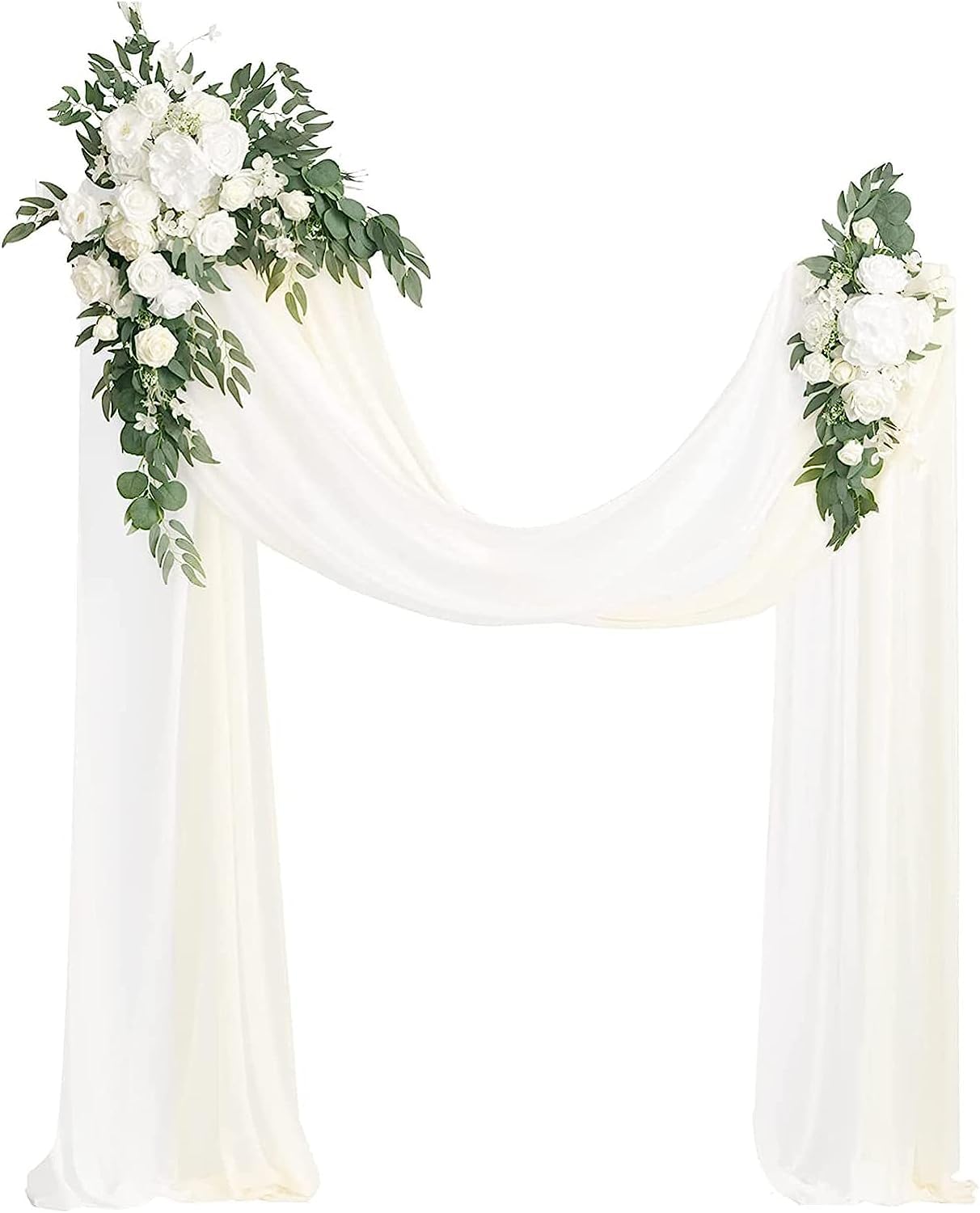 Blumenbogen hängend,Hochzeitsbogen Blumen, Hochzeitsbogen-Set mit künstlichen Blumen (4er-Pack) for die Zeremonie zu Hause, im Garten, im Freien, Hochzeitsbogen mit Blumenmuster, Einheitsgröße, Rot (
