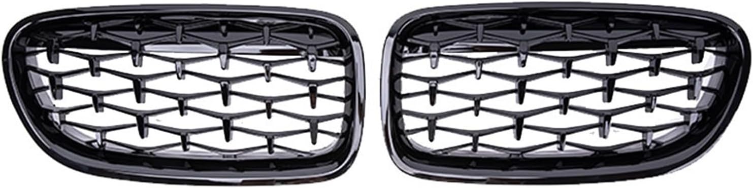 Geetha Car Front Diamond Grille Gril, for BMW, for 5 Series F10 F11 F18 520i 523i 528i 530i 2010 2011 2012 2013 2014 2015 2016 Bumper Sport Racing Grills Car Front Radiator Grille(Black)