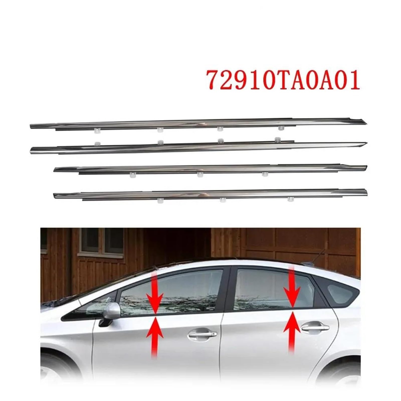 Guarnizione porta auto 72910TA0A01 4 pezzi gomma impermeabile auto fuori porta finestra modanatura strisce meteorologiche cintura tenuta per Accord 2008-2012