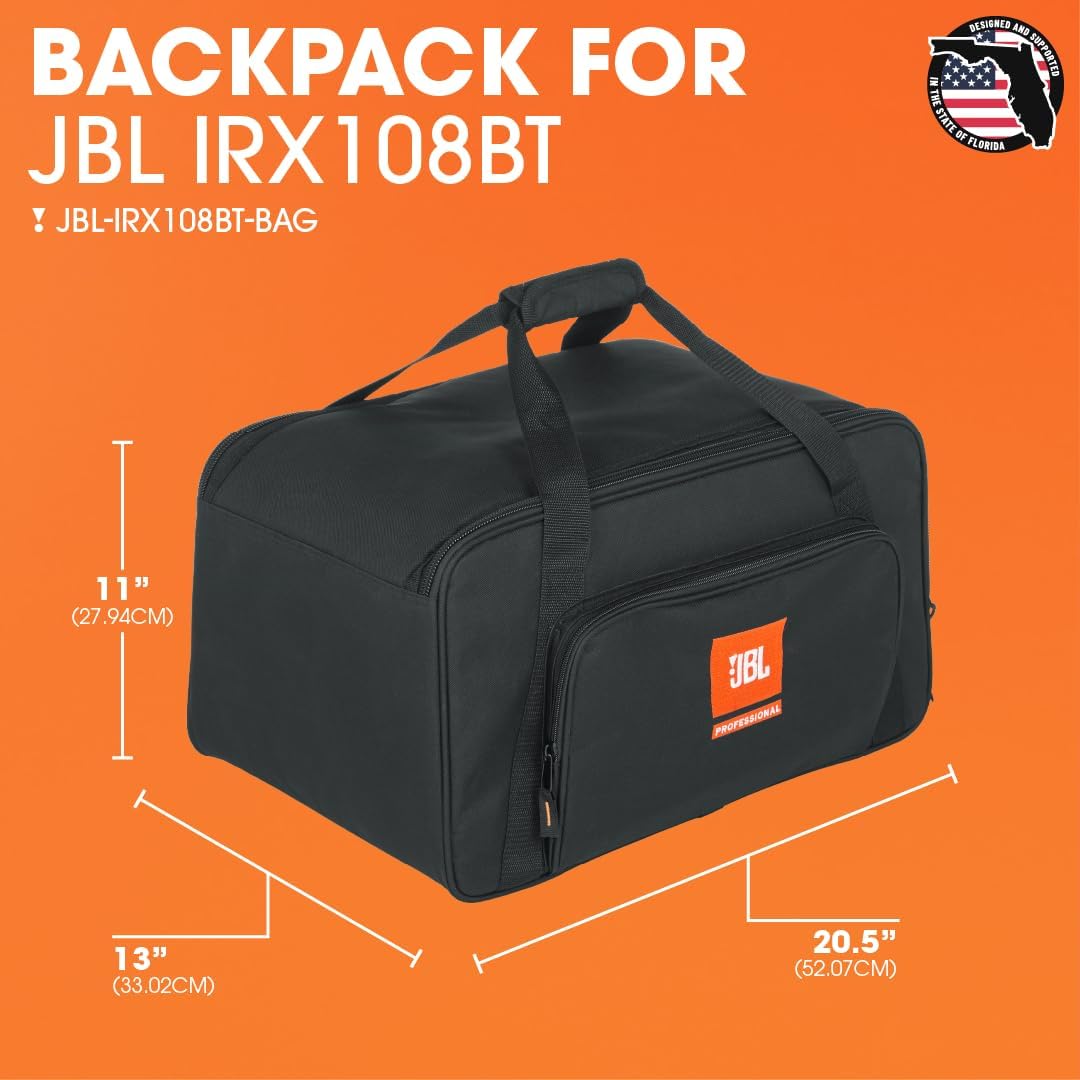 JBL Bags Speaker Tote Bag Designed for JBL IRX108BT Powered 12-Inch Portable PA Loudspeaker with Bluetooth, (JBLIRX108BTBAG)