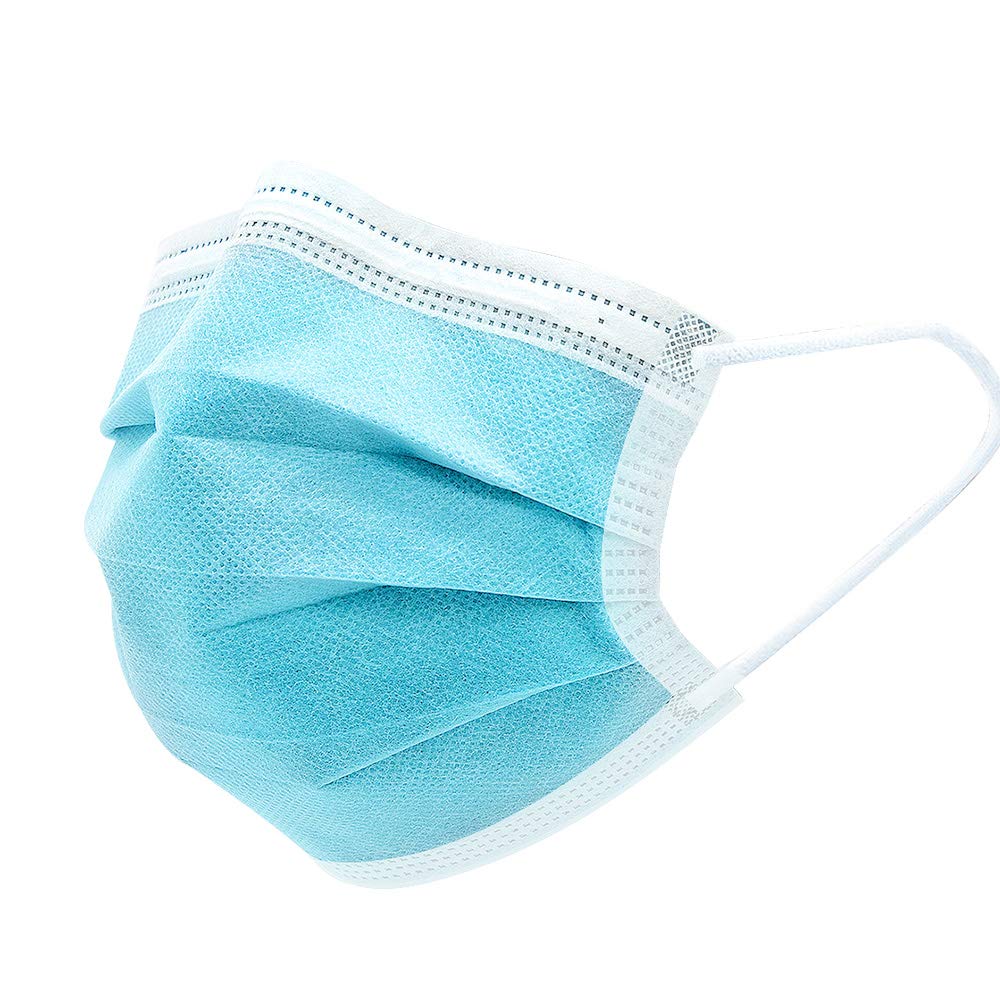 lalc 50PCS Disposable Face Mask 3Ply Filter Elastic and Soft Ear-Loop Mask 5×10PCS