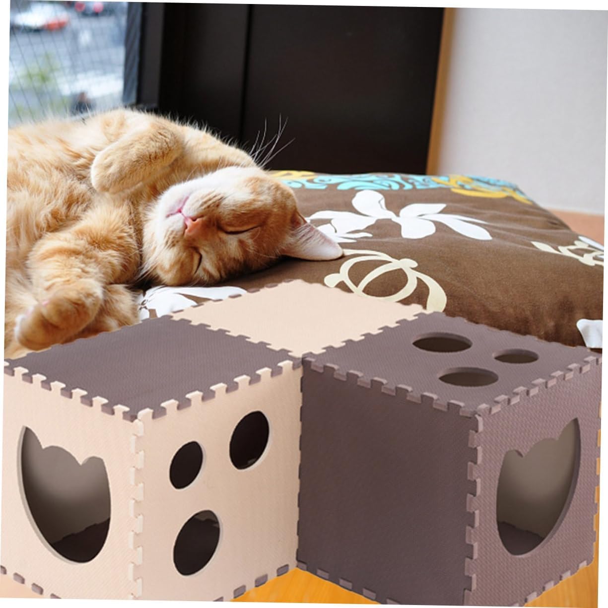 1 Set Interactive Cat Play Tunnel Wear Resistant Kitten Design for Indoor Cats Fun Exercise and Enrichment for Bonding with