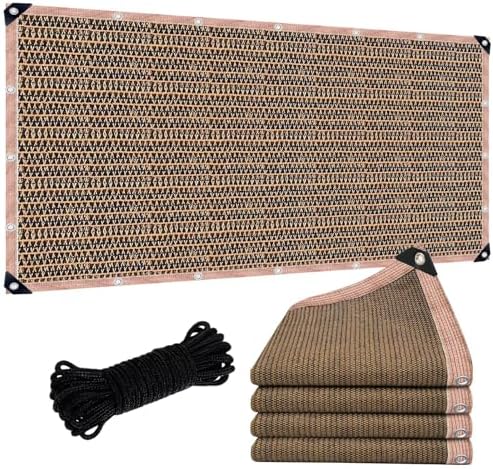 AHWEKR 90% 6x7ft Sunblock Shade Cloth Cover Mesh Net for Garden Flower Plant Greenhouse, Light Brown