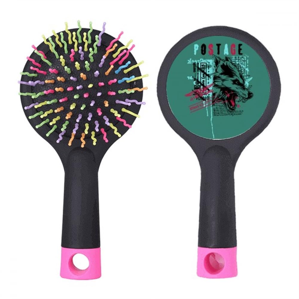 Brosse à cheveux démêlante loup graffiti coussin pneumatique