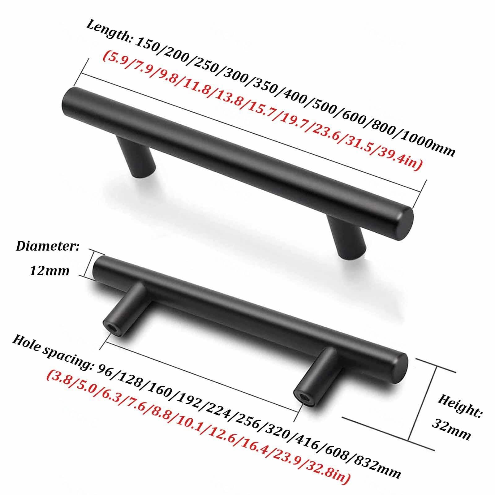Tiradores Para Armarios De Cocina,Tiradores Para Puertas De Armario De Aleación De Aluminio,Manija Para Muebles En T,Manija Negros Para Puerta,Mango De Cajón,Para Baños,Quantities:20-holecenters:320mm