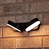 DISEÑO ✓ compacto, de líneas curvas y atemporal del aplique de pared exterior de 2 lámparas, que lo hacen adecuado para instalar en cualquier lugar. Los dos cabezales giratorios pueden rotar 340° independientemente para crear escenarios de iluminación según sus preferencias.