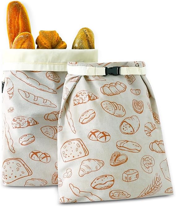 Beeswax Bread Bags for Homemade bread,2 Pack Sourdough Bread Bags,Reusable Bread Bourdough Storage