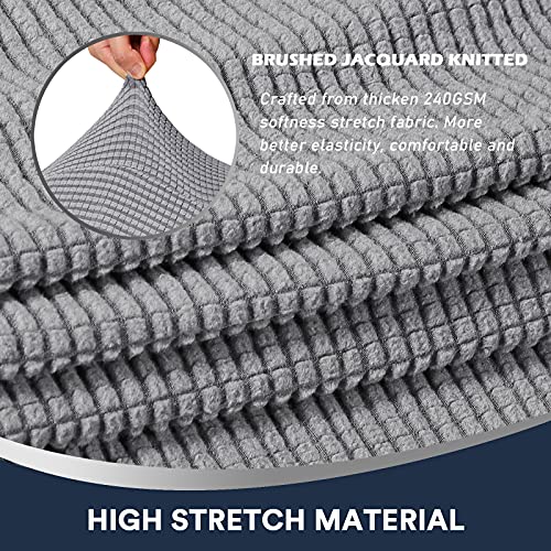 Stretch Sofa Armrest Covers Spandex Jacquard Arm Covers For Chairs And Sofas Anti-Slip Couch Armrest Covers With Sticker Furniture Armrest Protector For Sofa Couch Chair Recliner, Set Of 2, Light Grey #TOP3