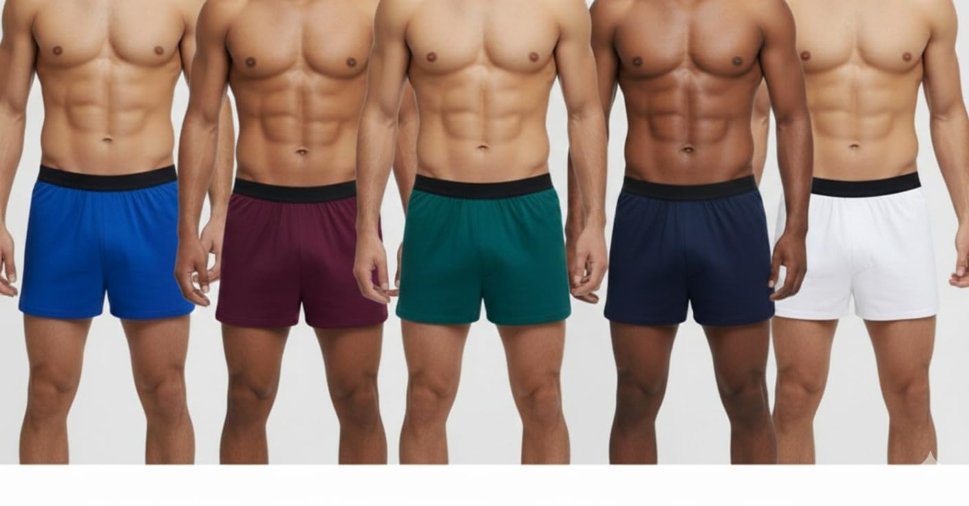 Men Ultra Soft Cotton Trunks | Pack of 5| Breathable Stretch Innerwear | Daily Comfort Fit | Anti-Odor Waistband-picture-17