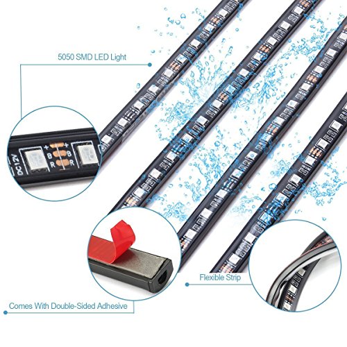 ANSCHE Car Interior Lights, 72 LEDs Under Dash LED 12V RGB Floor Strip Lights Music Changing Wireless RF Remote Control Decorative Atmosphere Ambient Lighting Kits Sound Sensitive,Car Charger Included - Thumbnail 3
