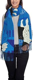 [ESASAZ] マフラー レディース メンズ スカーフ かわいい ボーダー コリー 大判 ストール 肩掛け 巻き物 防寒 暖かい 防寒 柔らかい フェイク カシミヤ 大きいサイズ ストールショール 肌触り良い 春秋冬 ギフト プレゼント