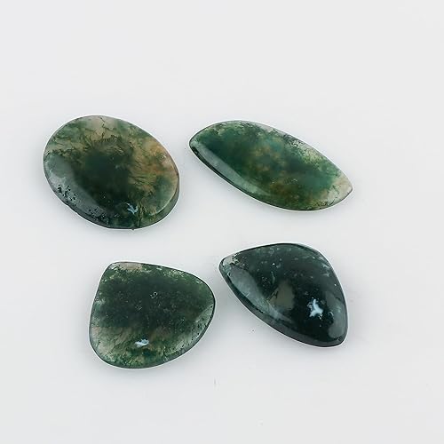 Miniatura 3 de Natural Moss Agate Gemstones Wholesale Cabochons Lot, Jewelry Making Loose Gemstone, Polished Gems, DIY, Wire Wrapping, Reiki, Healing Bulk Gemstone