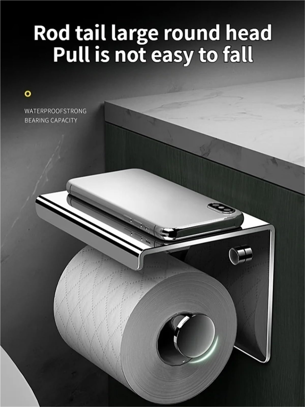 Portarrollos Papel Higienico Toallero de Papel de Acero Inoxidable sin perforar, Estante de baño for Rollo de Cocina montado en la Pared(C Roll Paper Holder)