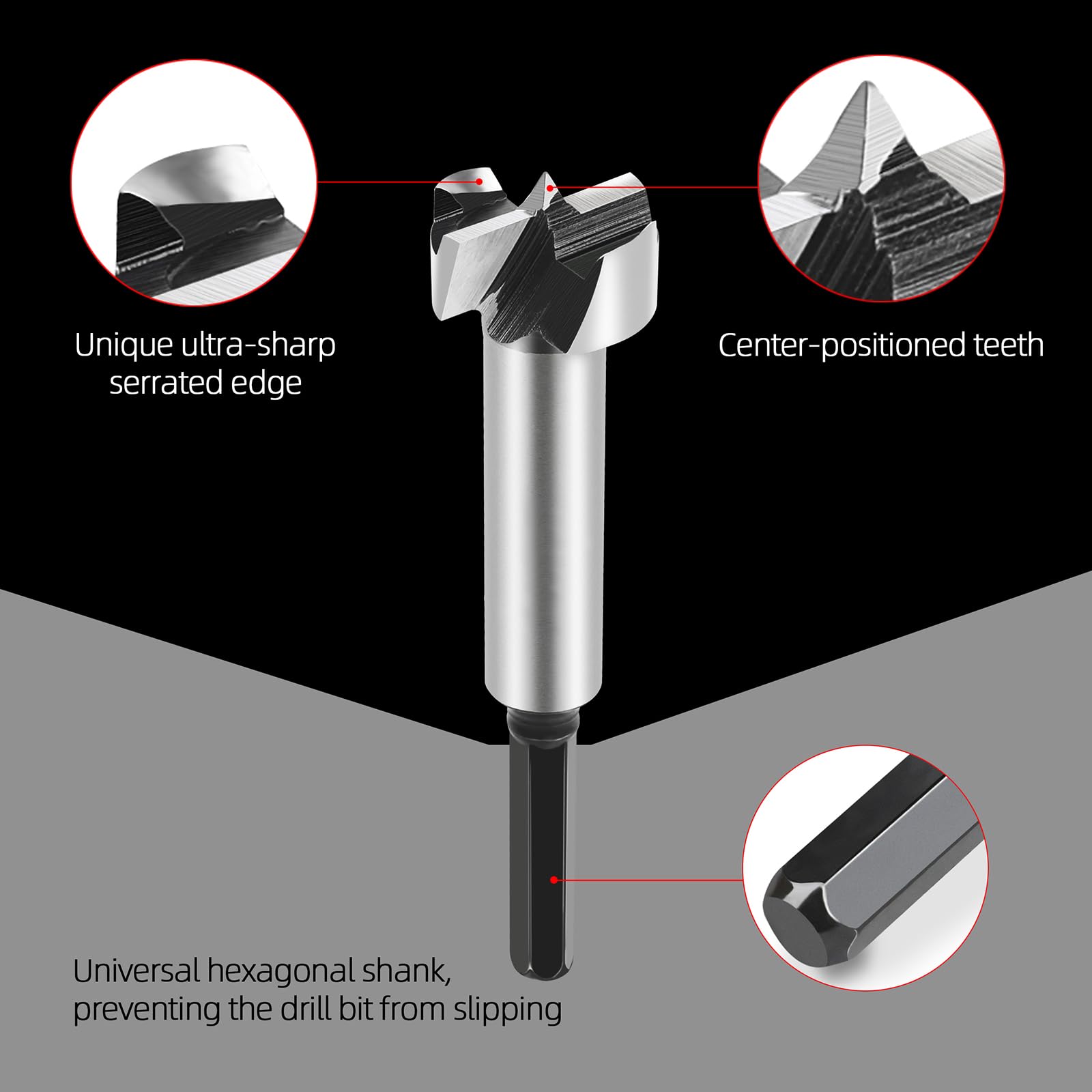 Broca Forstner de 7/8 pulgadas para carpintería, broca Forstner de 7/8 pulgadas para madera, herramienta de corte de bisagra para madera, madera contrachapada y plástico
