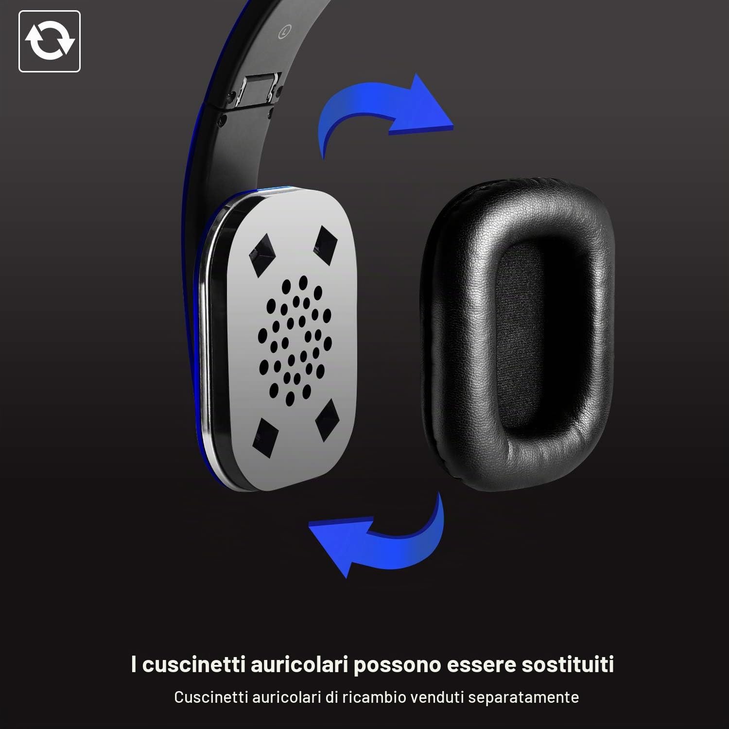 August EP650, Cuffie Bluetooth Senza Fili v4.2, Sterero Auricolare Wireless Bluetooth con NFC aptX e Funzione Multipoint, Blu