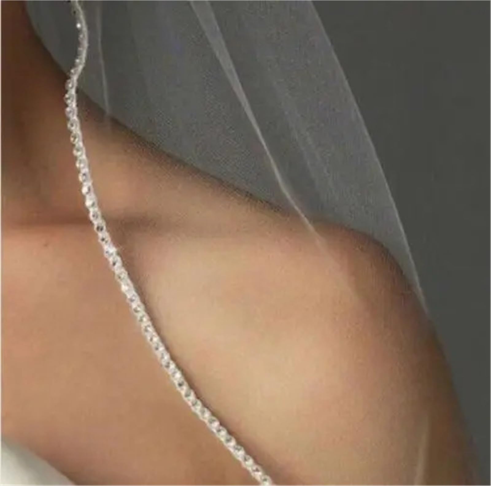 Brautschleier Weißer Brautschleier, einlagig, Perlenrand, Hochzeitszubehör, Fingerspitzen-Hochzeitsschleier(300cm)