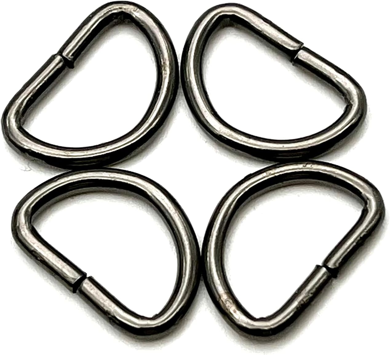 D Shape Rings Semi-Circular D ring buckles Non-Welded 3/8" / 10mm iron for webbing straps bags purse belt Dog Collars hardware making GUNMETAL i25