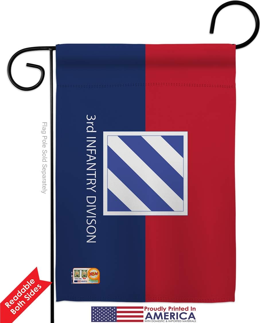 Army 3rd Infantry Division Garden Flag Armed Forces Rangers United State American Military Veteran Retire Official Small Decorative Gift Yard House Banner Double-Sided Made In USA 13 X 18.5