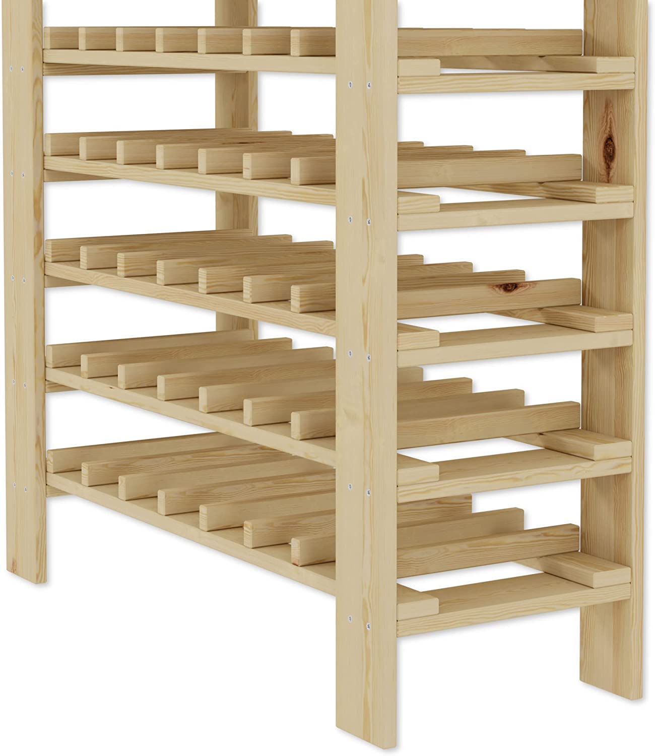 Lenmar RW RW Étagère à vin en Bois pour Bouteilles Beige Clair RW-5-3 174 x 80 x 26,5 cm 13 couchages pour 91 Bouteilles de vin Étagère