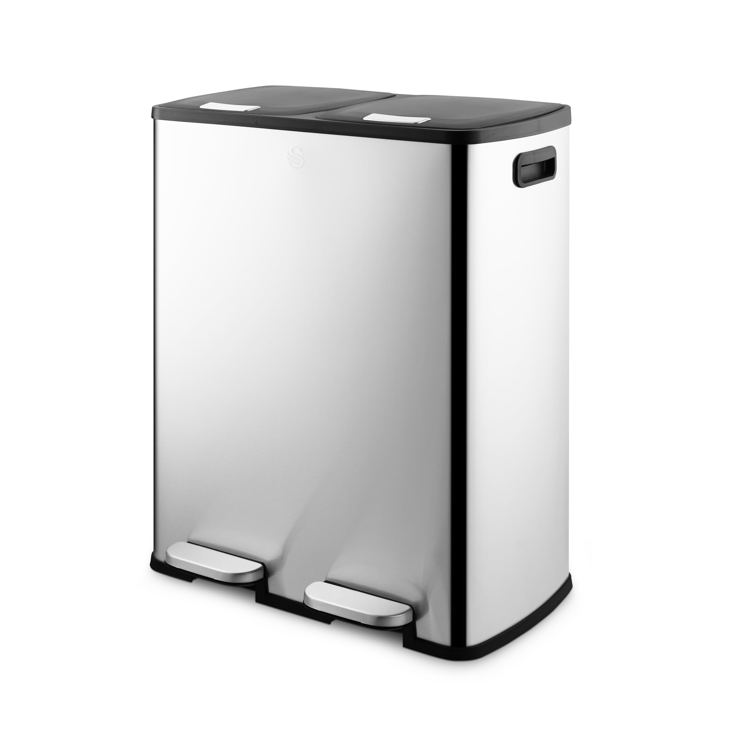 Swan Silver Stainless Steel Dual Recycling Bin 60L