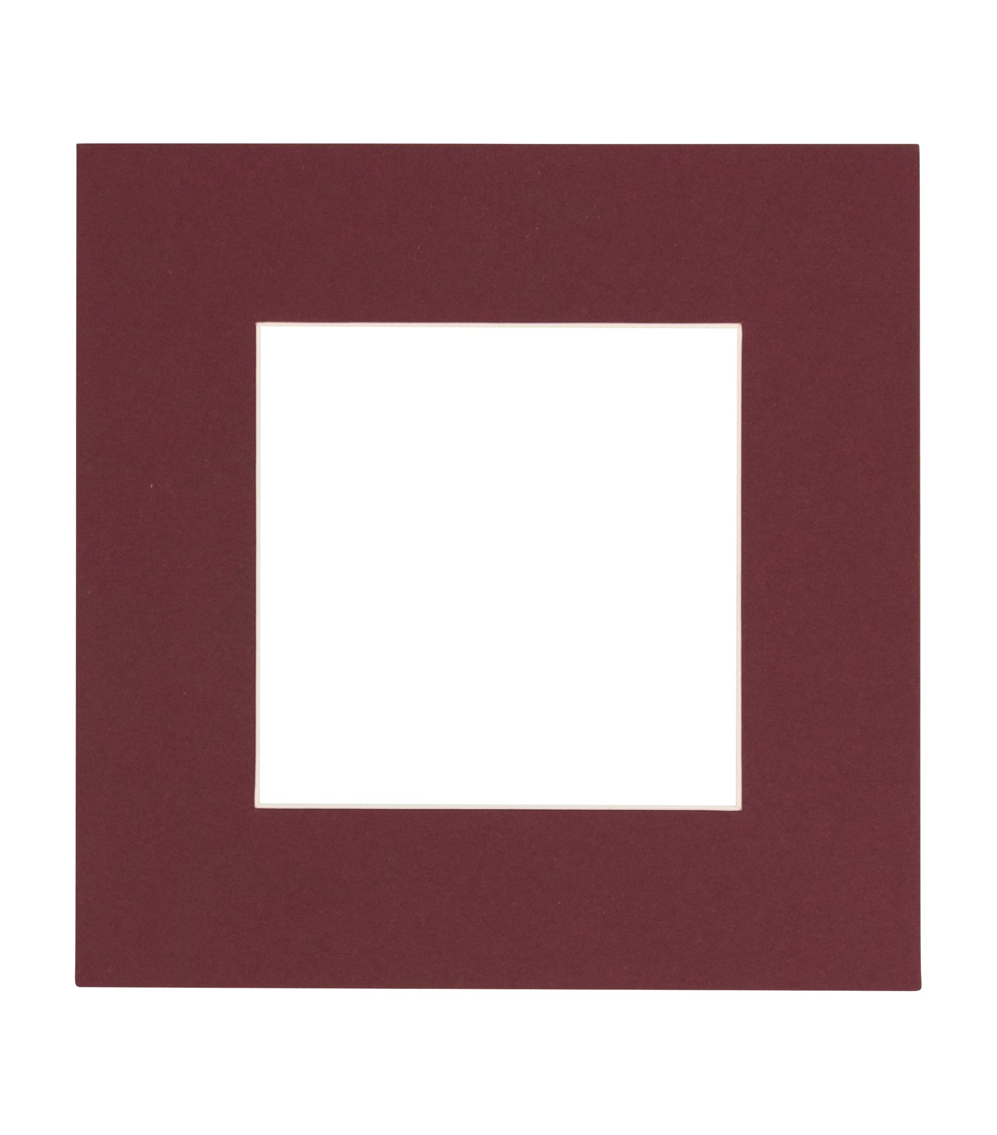 CountryArtHouse Maroon Acid Free 16x16 Picture Frame Mats with White Core Bevel Cut for 12x12 Pictures - Fits 16x16 Frame - One Mat
