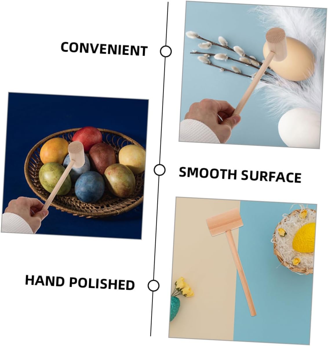 Alipis 12pcs Wooden Seafood Hammers for Cracking Shellfish Versatile Knocking Hammer for Home Cooks Chefs for Lobster Crab and Dessert Making