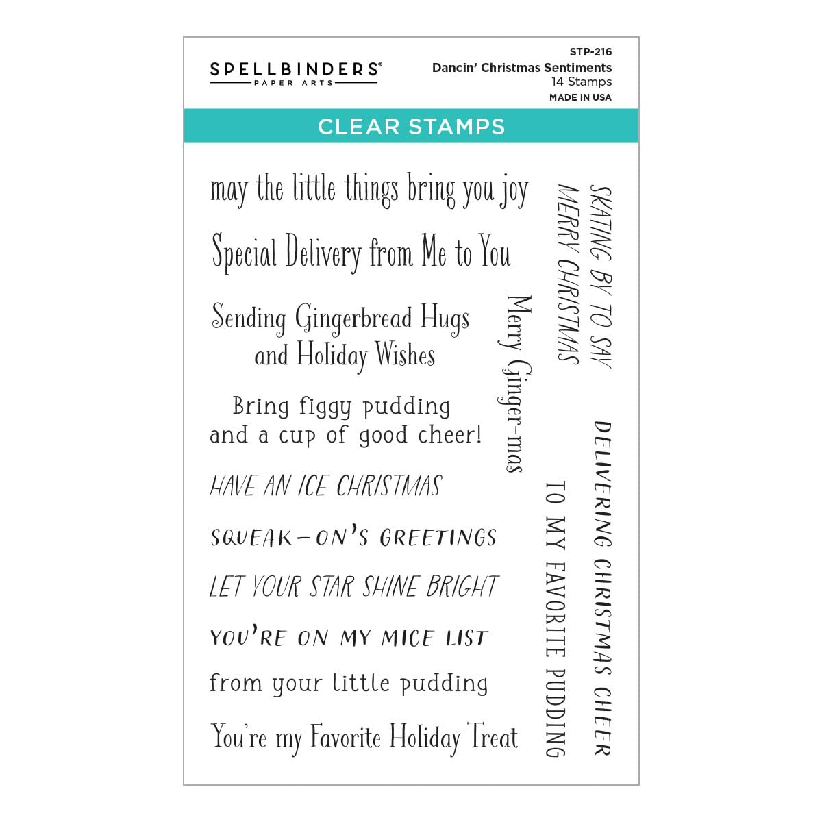 Spellbinders Dancin' Christmas Sentiments Clear Stamp Set from The Dancin' Christmas Collection