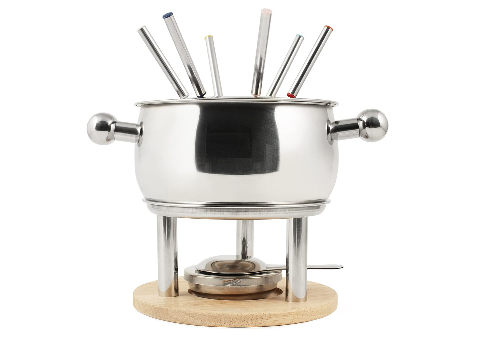 HOME 9830000 Servizio Fonduta 11 Pezzi per 6 Persone in Acciaio Inox 18/10, Bourguignonne, Cioccolato, Formaggi