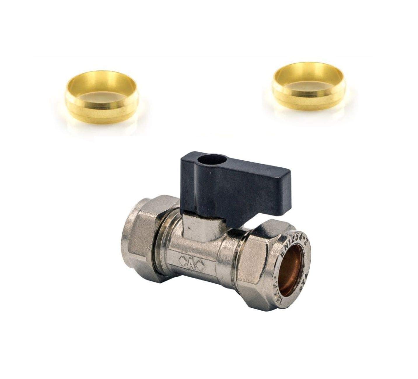 Wärmer System Chrome Lever Operated Isolating Valve 15Mm With Extra Olives