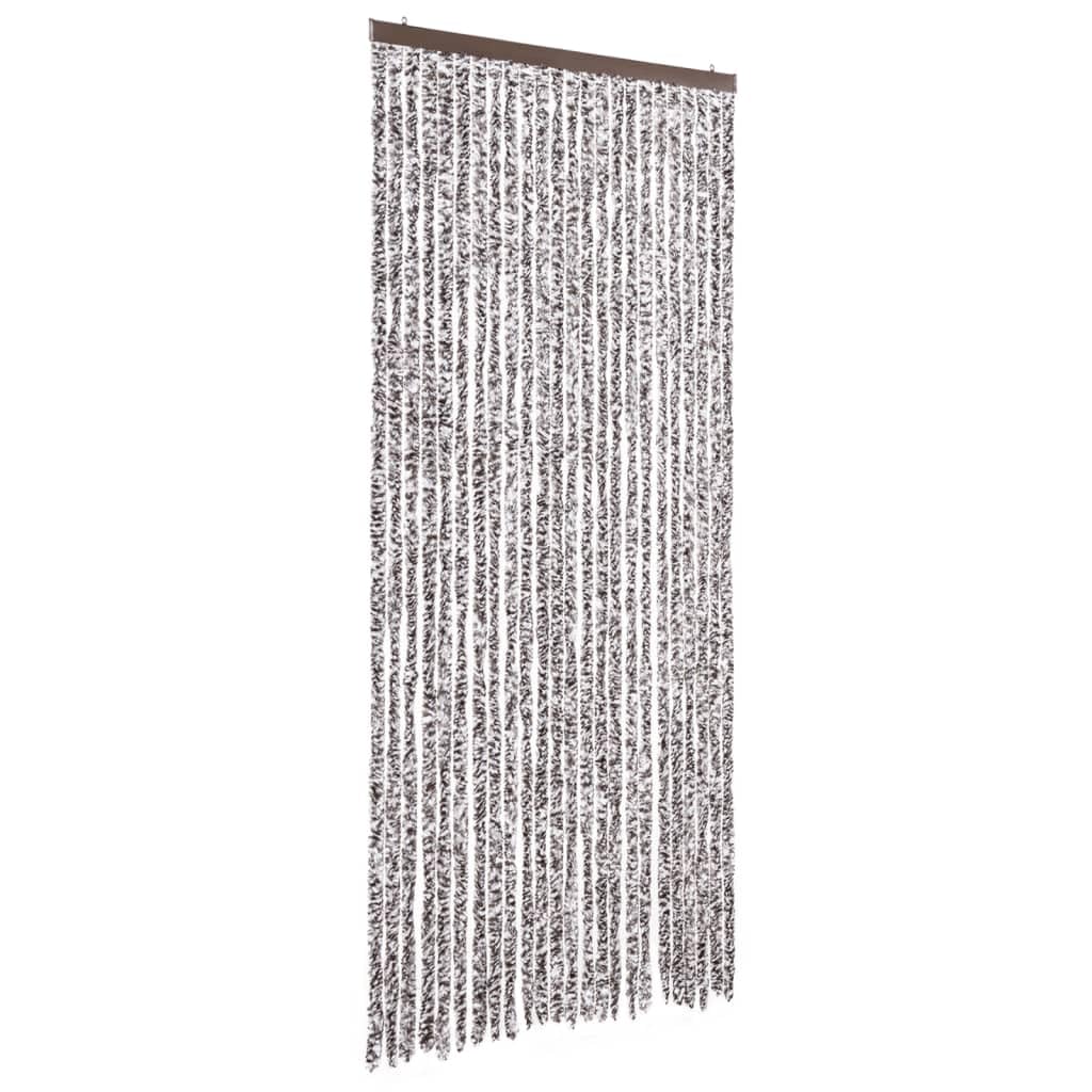 Rideau anti-mouches, marron et beige, 100 x 200 cm, en chenille