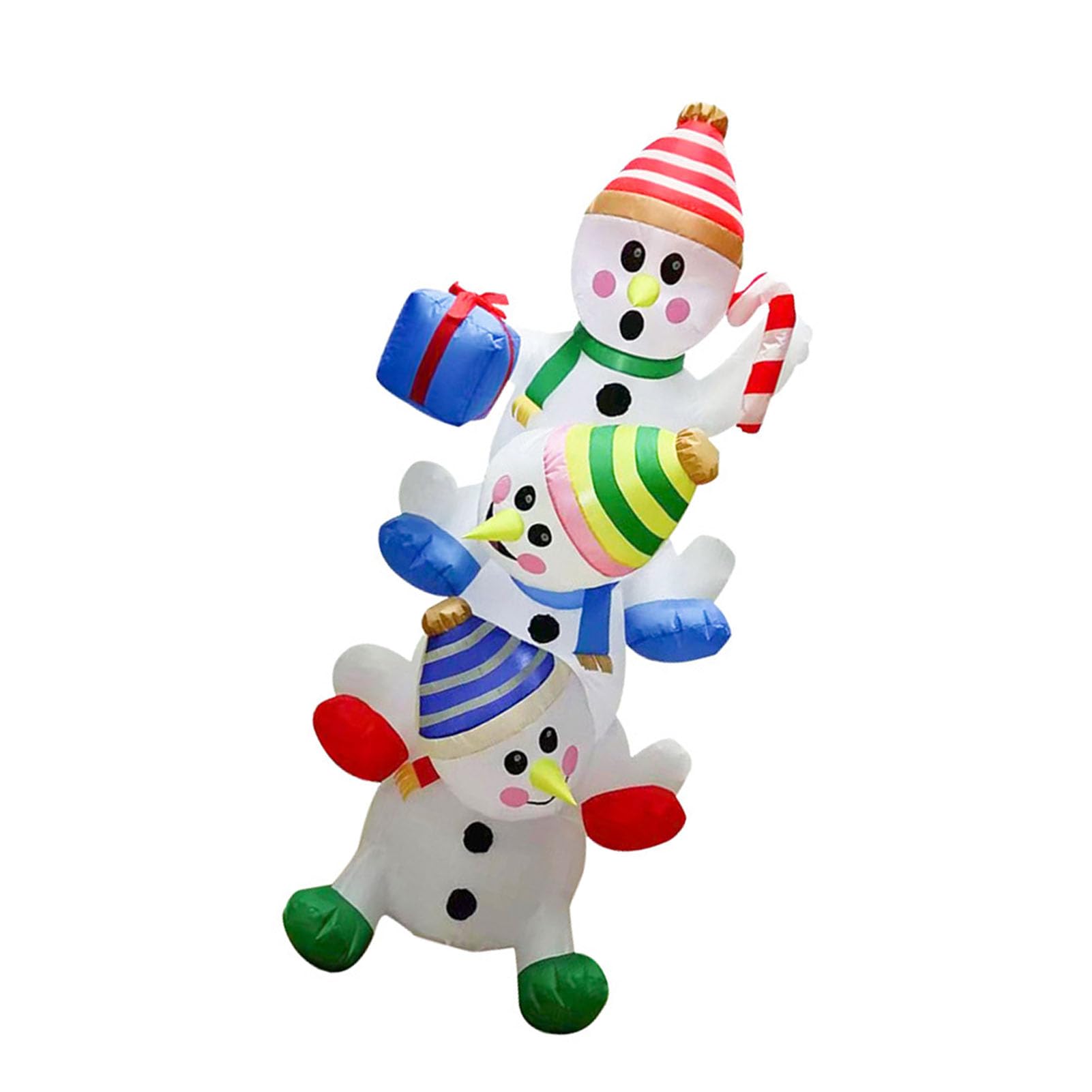 Bonhomme de neige gonflable Noël en polyester avec éclairage LED pour jardin
