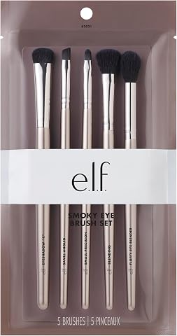 e.l.f. Dumanlı Göz Fırçası Seti, Sentetik, 5 Parça Set (82021) (Fırça Sapı Rengi Değişebilir)