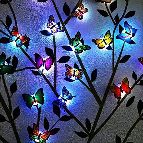 Pink Kites Plastic LED 3D Butterfly/ Beautiful Colorful Butterflies Wall Sticker Decale Night Lamp Light Combo for Home - Peel and Stick (Multi-Colour, Pack of 10)