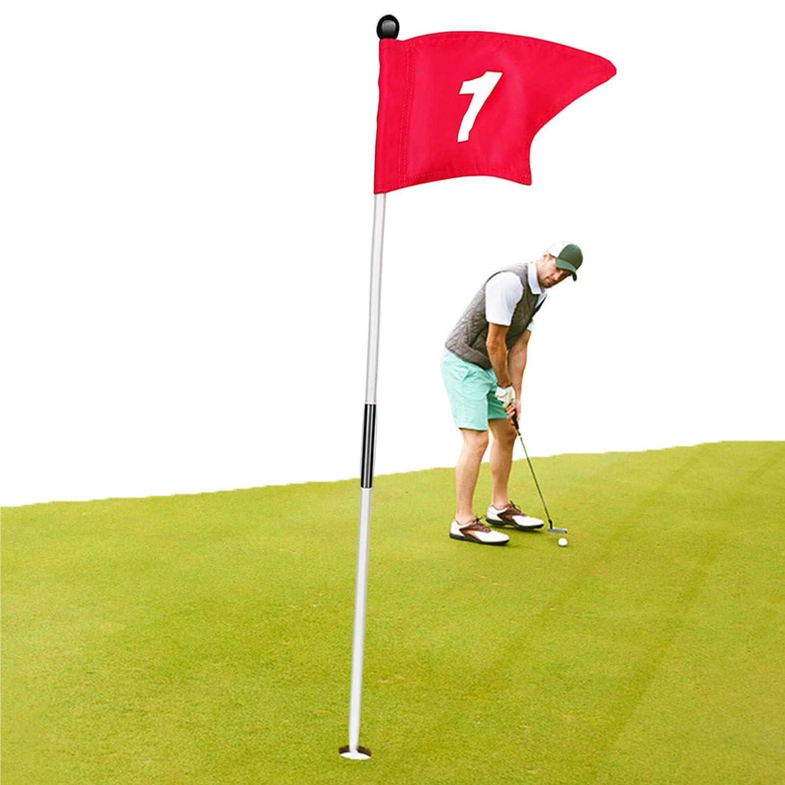 Set di mazze da golf – Bandiere con perno da golf, per principianti, per esercitarsi con portabevande, per amanti del golf, per principianti e per la pratica del giardino