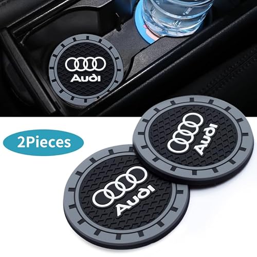 2 Stück Auto Getränkehalter Untersetzer aus Silikon für Audi A1 A3 RS3 A4 A5 A6 A7 RS7 A8 Q3 Q5 Q7 R8 S Series, Universale Cup Holder Matten,rutschfeste Auto Innenraum Accessoires