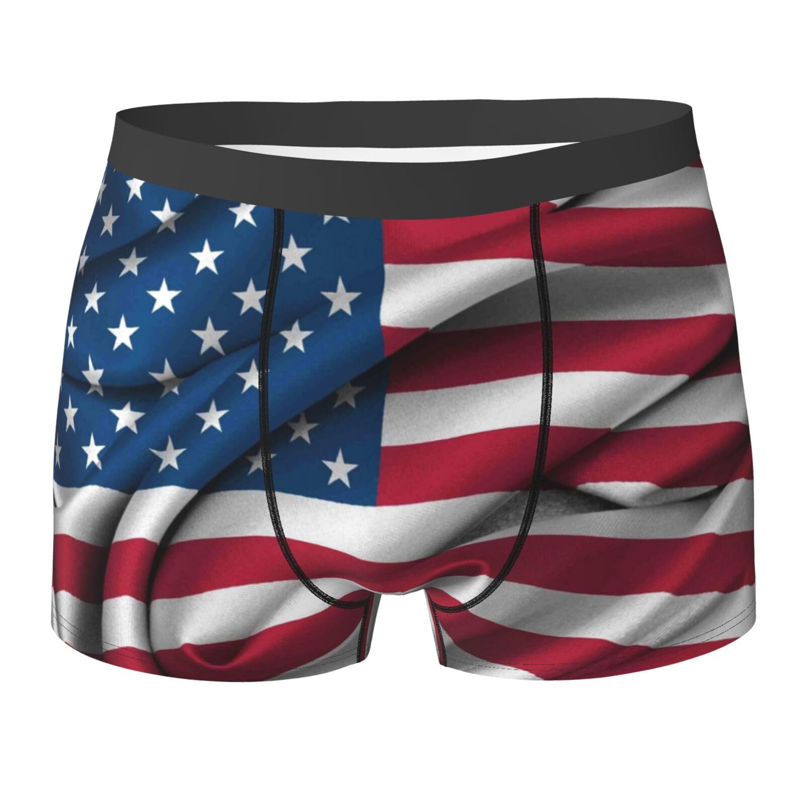 Aseelo Men's American Flag Boxer Shorts Boxer Briefs Comfortable Stretch Underwear Trunks 2XL