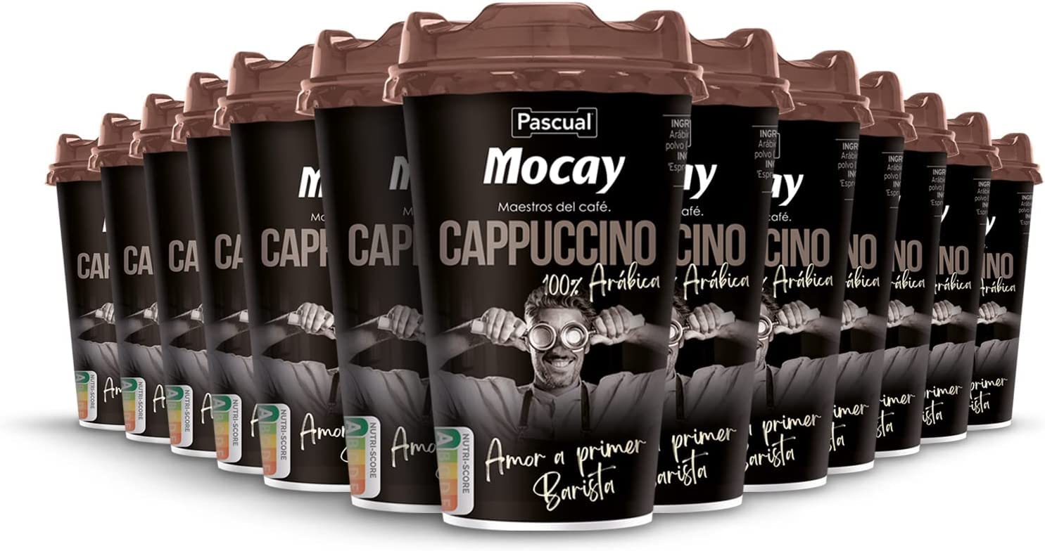 Mocay – Café Frío Listo para Tomar - Pack de Vasos de Café Cappuccino Listo para Beber – 10 Vasos x 200 ml