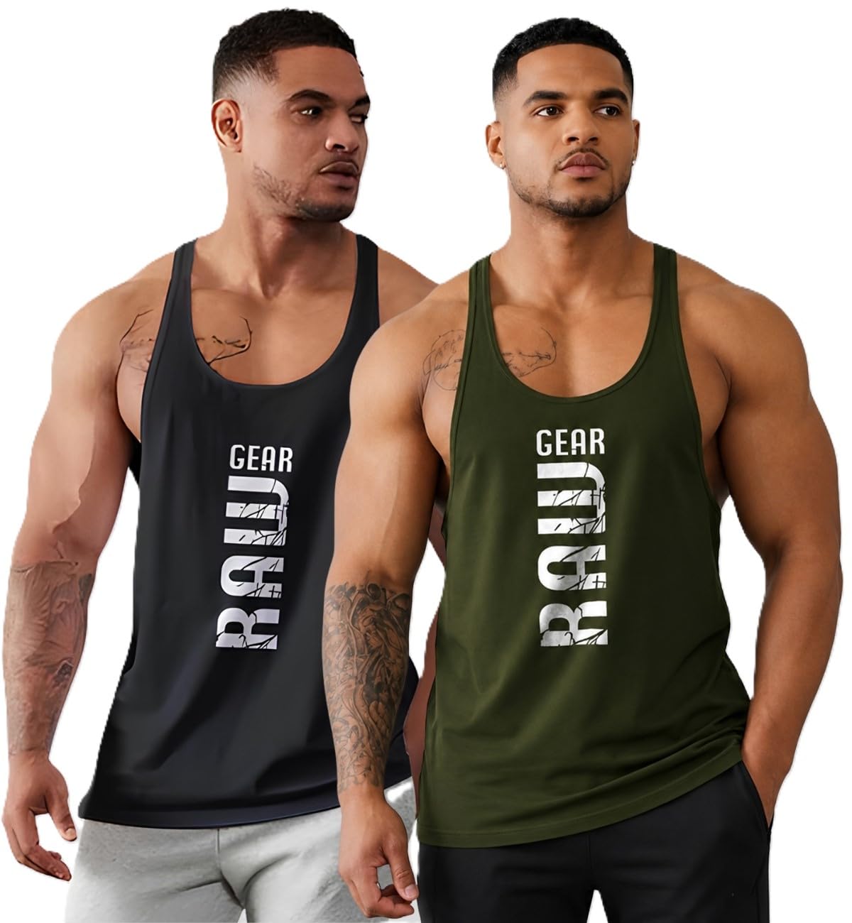 bab being beast apparel BAB Men's Round Neck Gym Vest | Men Vests Gym | Men Vest Combo | Polyester Printed Vests Pack of 2 | Stylish & Comfortable Vest-picture-21