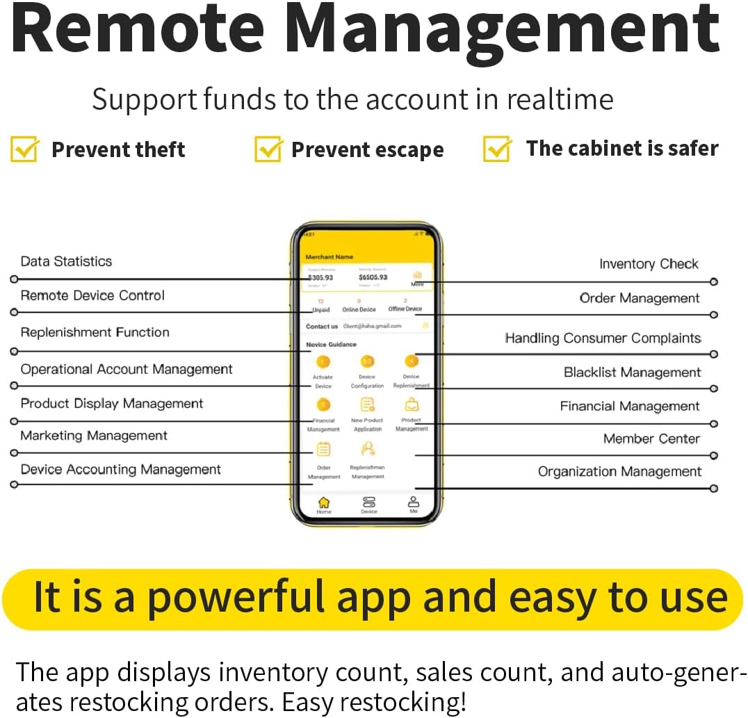 Screenshot of the remote management app interface