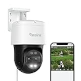 PTZ Security Camera System 4K, IP PoE 360 Camera with Dual-Lens, Auto 6X Hybrid Zoomed Tracking, 355 Pan & 90 Tilt, Outdoor Surveillance, AI Detection, TrackMix PoE