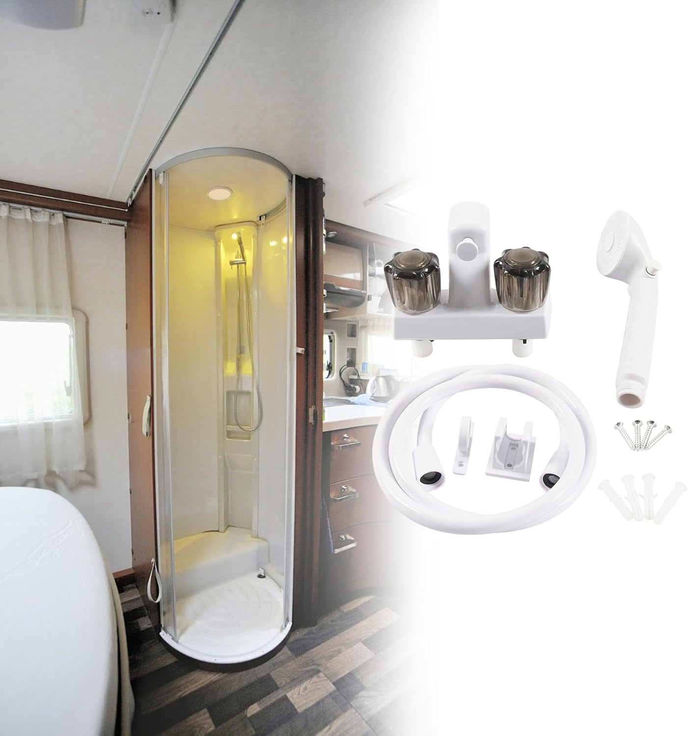 Camping Shower Hose 1.5M Reinforced ABS Materials Systems Nonslip Grip Water Pressure Control Bathroom Hardware ABS Hose For Motorhomes