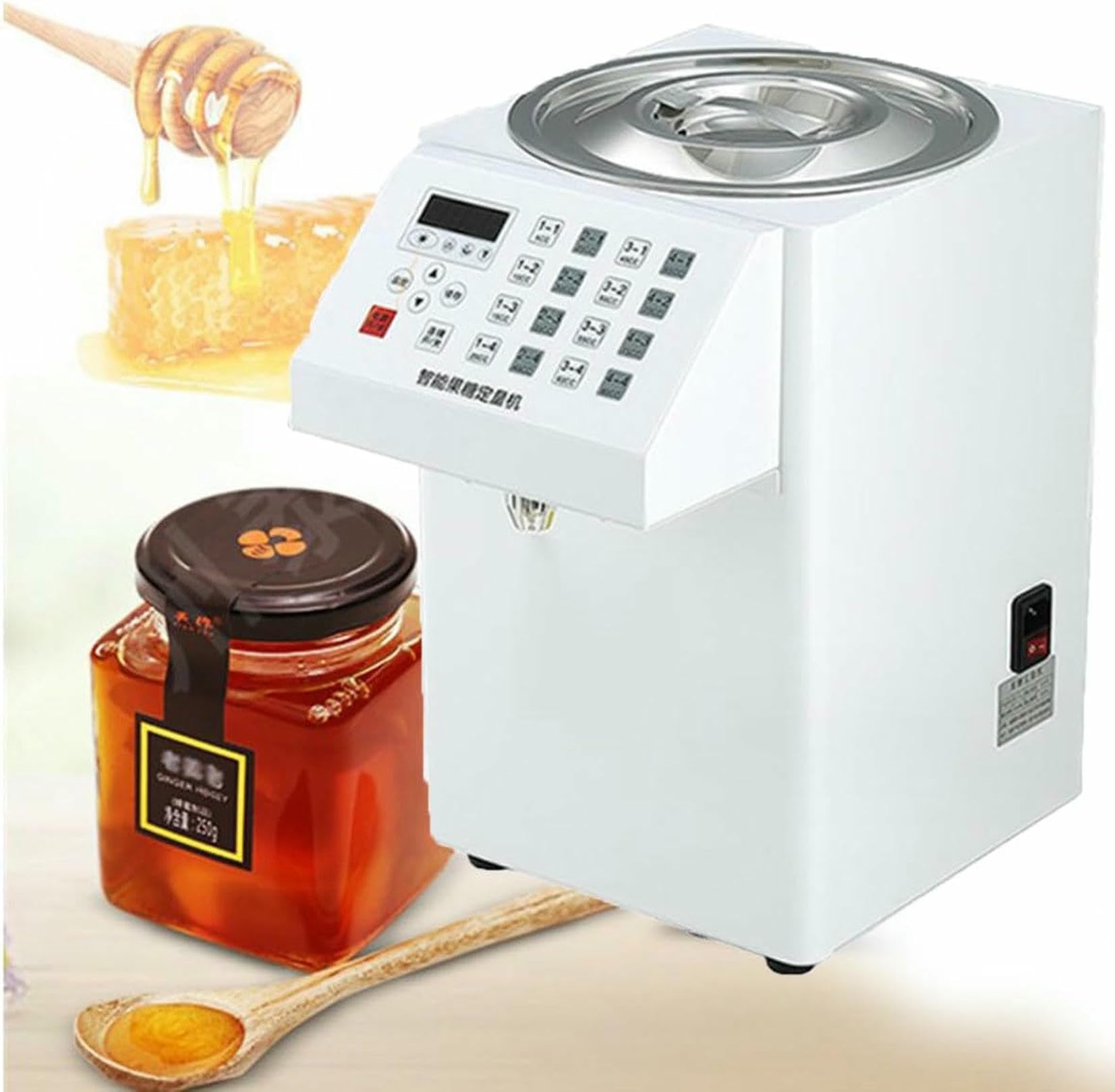 Distributeur automatique de fructose 16 touches machine à sirop blanche 8L 360W