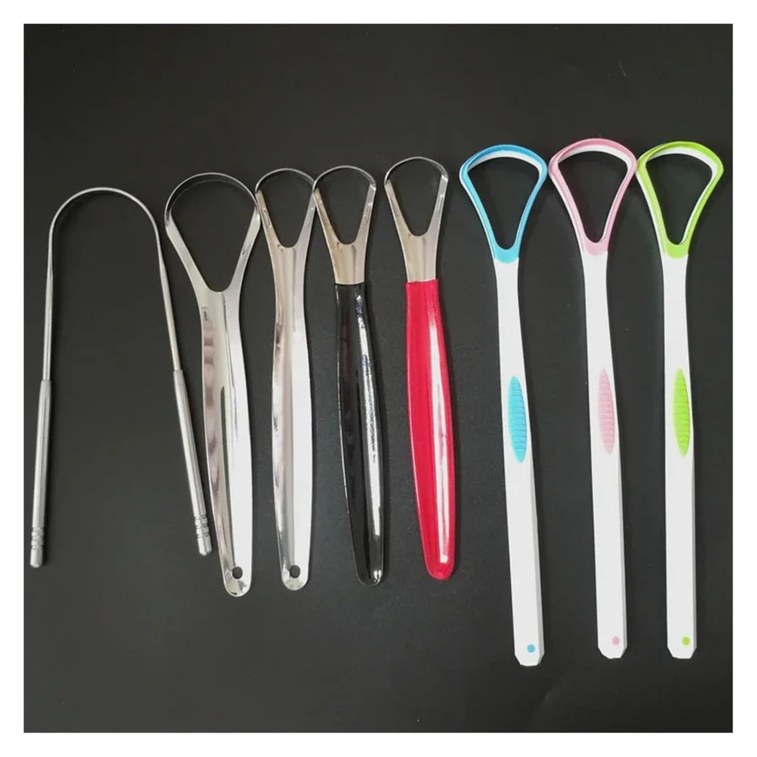 Tongue Scraper Portable Plastic Cleaning Brush Hygiene Tool Gratte Langue Tounge Scrapper Remove Bad Breath(1PC Green)