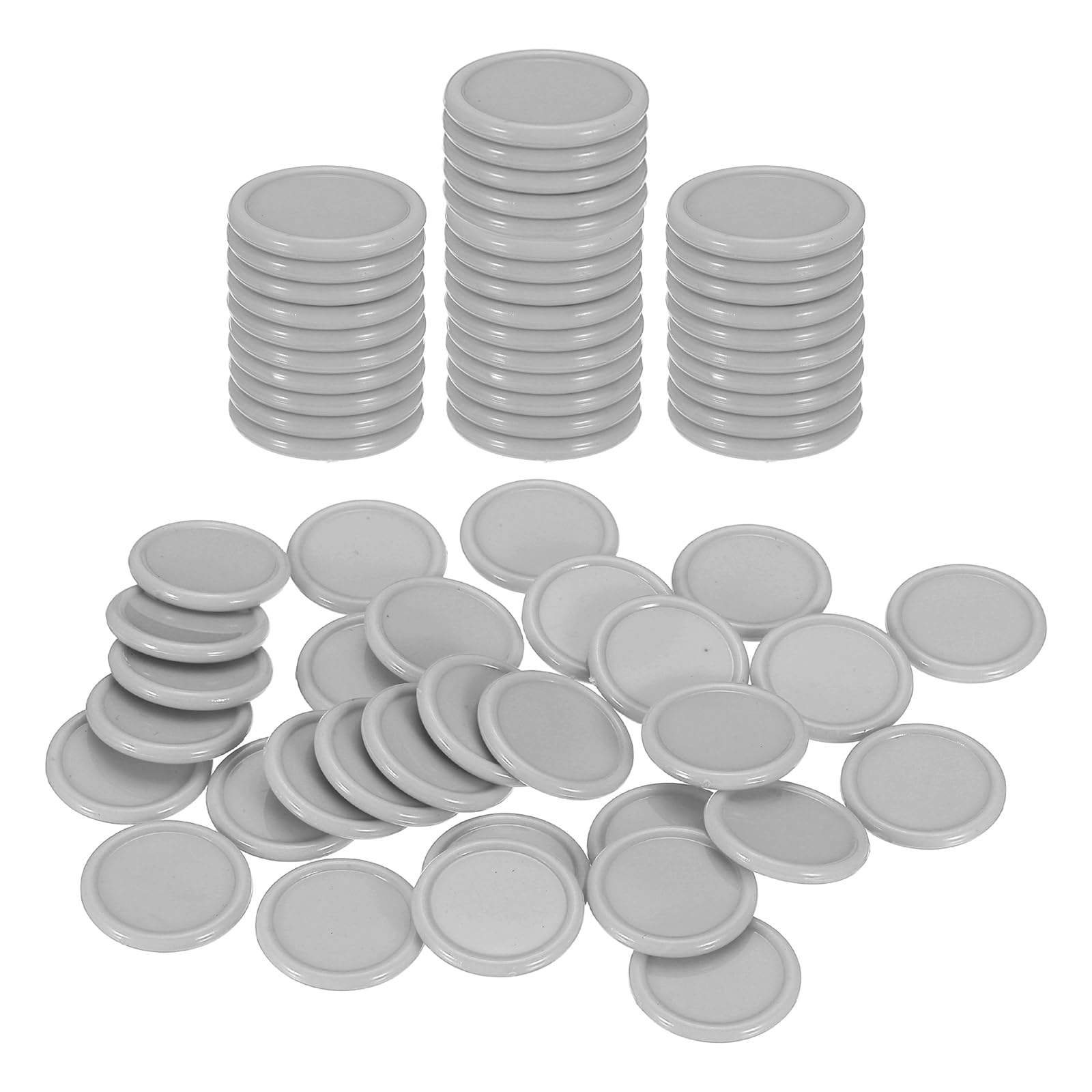 sourcing map 50Pcs 20mm Plastic Poker Chips, Mini Bingo Chips Learning Counters Counting Counters Disks Markers Opaque Game Tokens for Game Play Math Counting, Grey