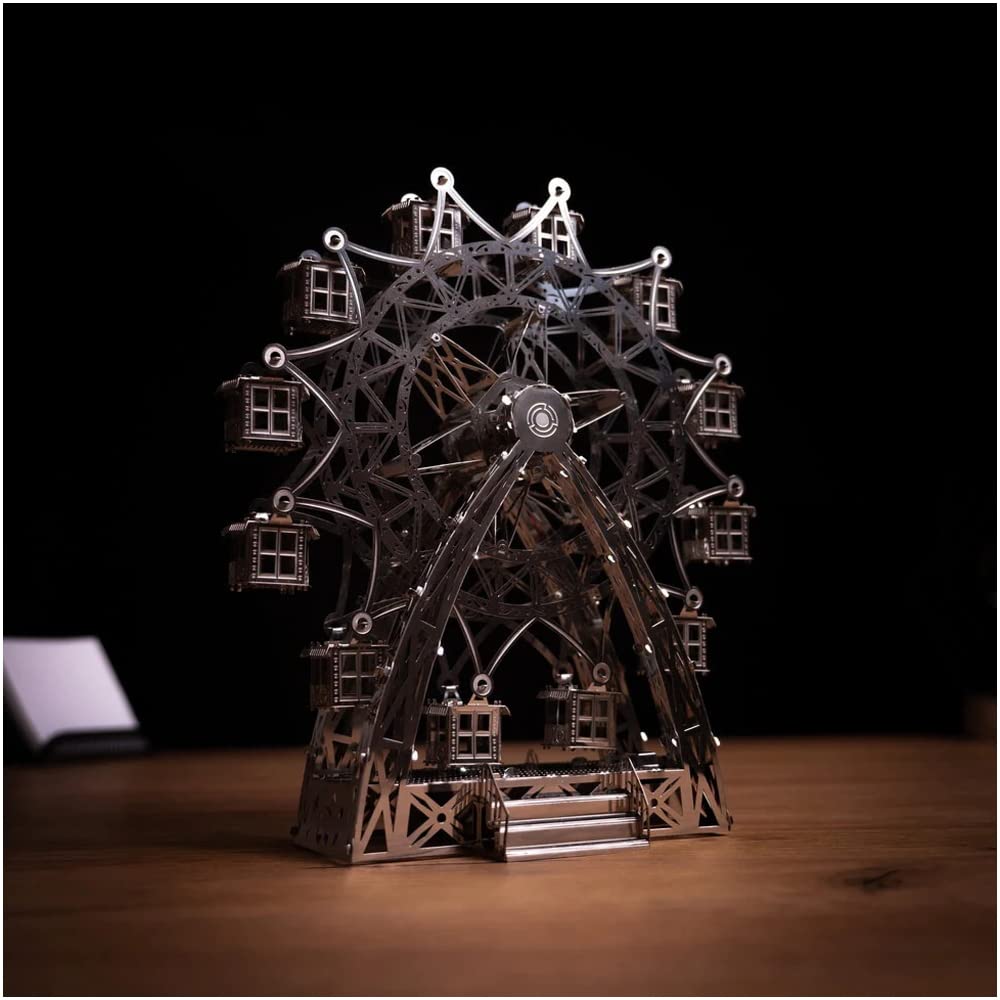 PRZEjażdżka rozrywkowa, model diabelskiego młyna, metalowy zestaw modeli do składania, puzzle 3D do rękodzieła budowlanego dla dorosłych i dzieci, figurka kolekcjonerska.