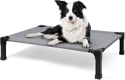 Miniatura 13 de Cama elevada refrescante para perros, catre elevado para perros con malla transpirable lavable y marco de metal, portátil para uso en exteriores e