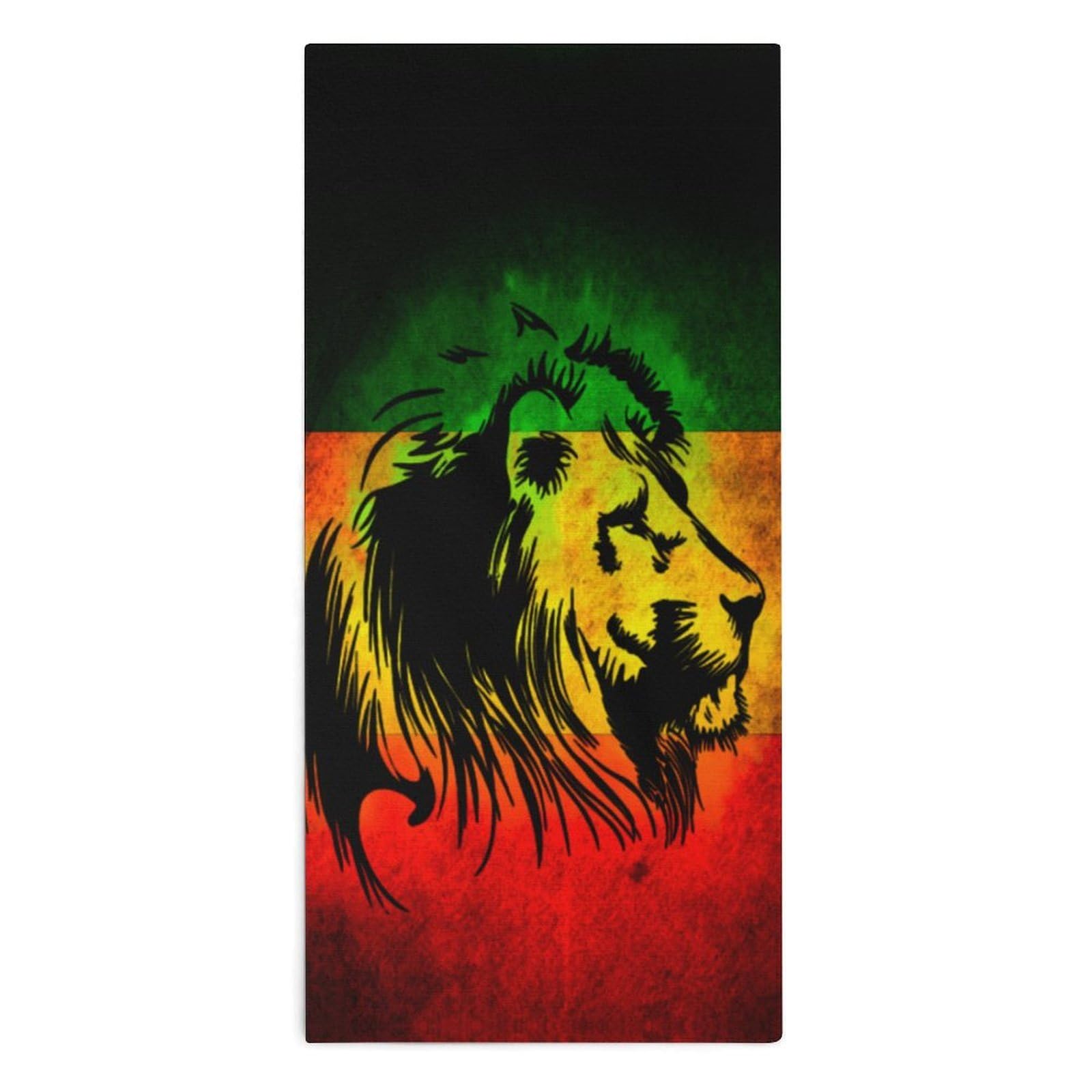 NCLQVJXZKHW Lion Reggae Jamaica Hand Towels Soft Face Towel Gym Bathroom Travel Hotel 13"x28"