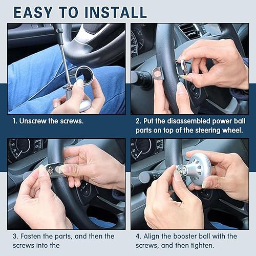 Miniatura 6 de Pomo giratorio para volante de automóvil, accesorios universales para automóvil, perilla giratoria de dirección adecuada para todos los automóviles,