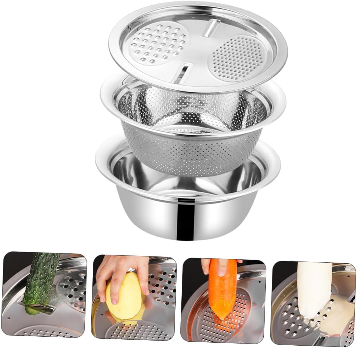 Multipurpose Basin Vegetable Cutter Peeler Grater Slicer Fruit Slicer for Kitchen